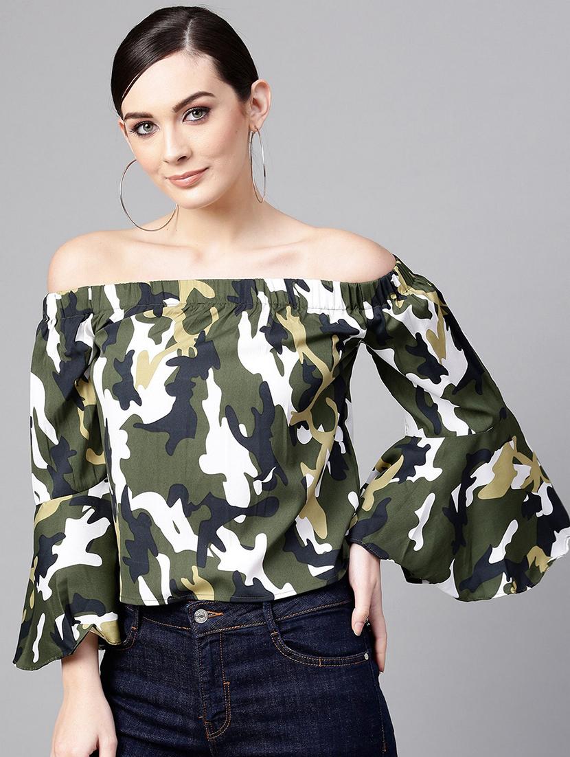 women green printed regular top - 21571638 -  Zoom Image - 0