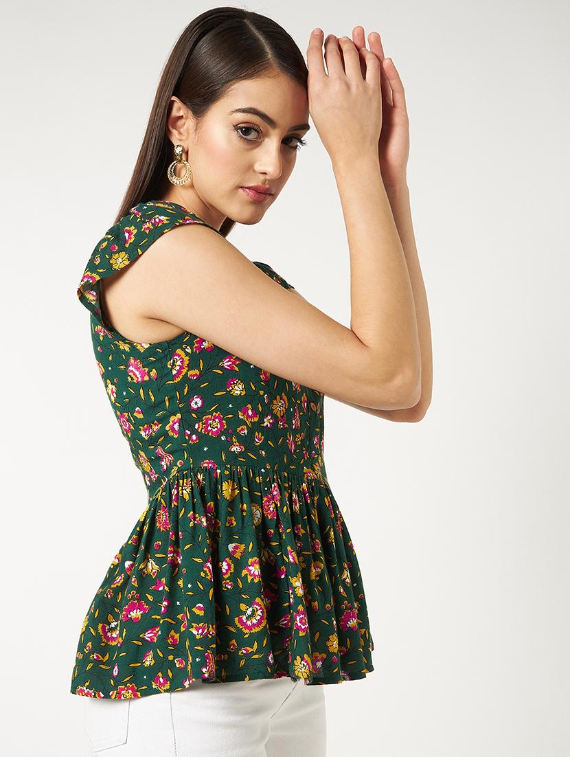 women green printed regular top - 21571654 - Standard Image - 2