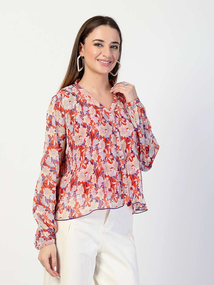 women long sleeve floral printed regular t-shirt - 21571961 -  Standard Image - 2