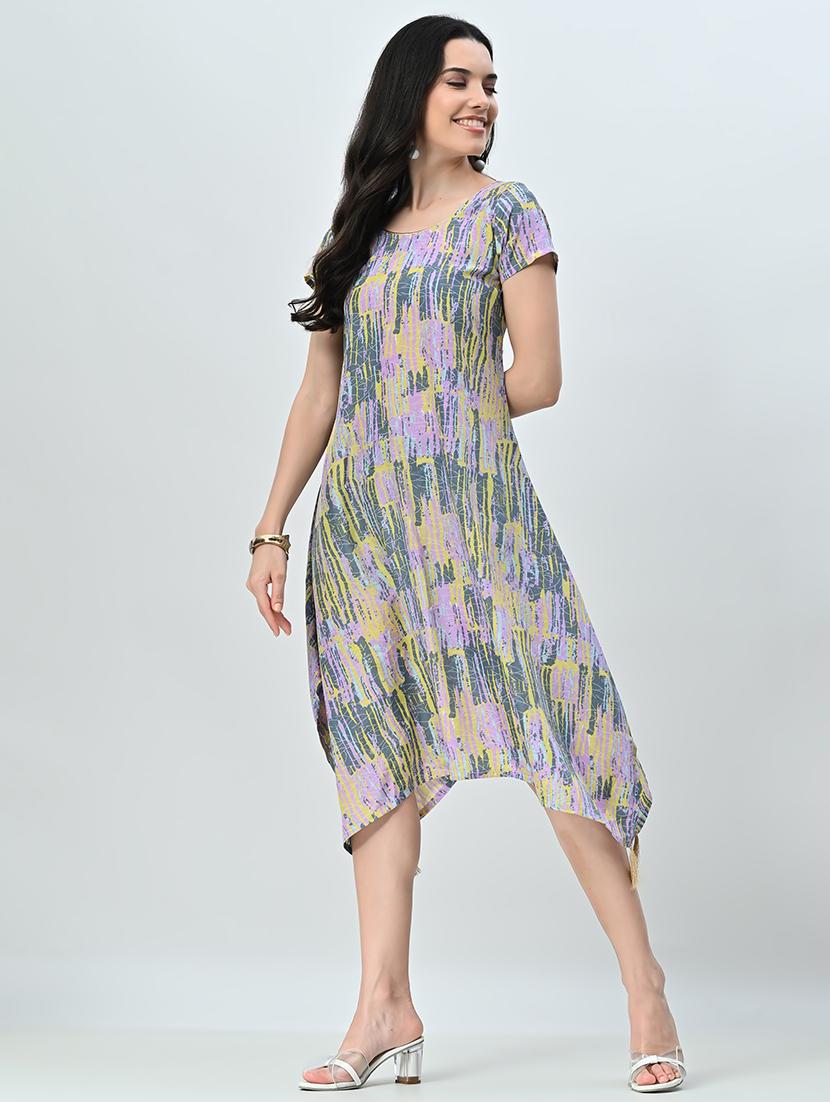 women multicolored printed a-line dress - 21571979 - Standard Image - 2