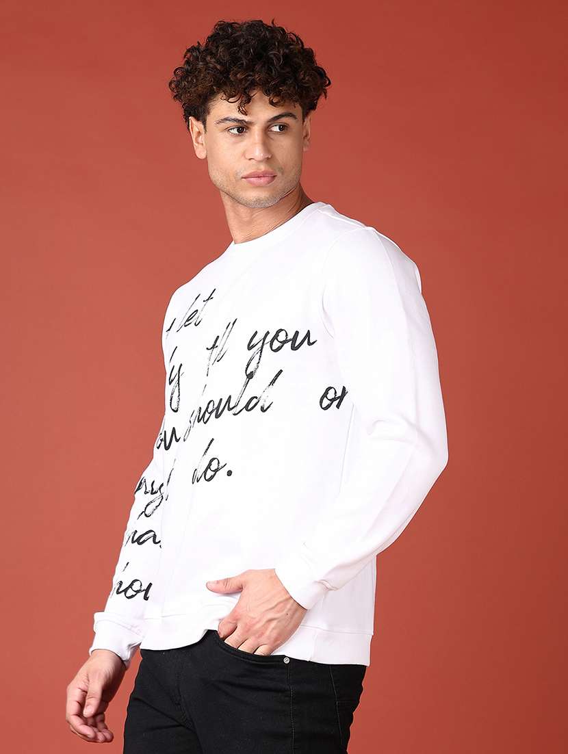 men long sleeves front print sweatshirt - 21572155 -  Standard Image - 2