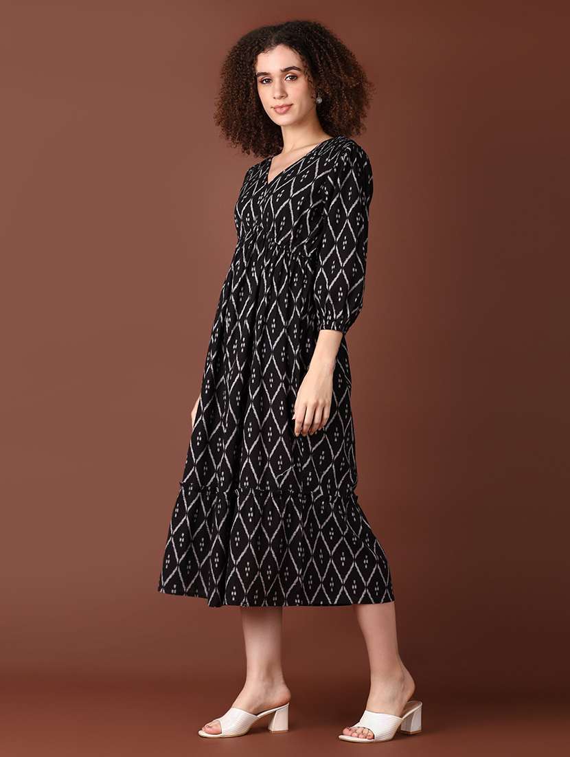 women black printed a-line ethnic dress - 21572218 -  Standard Image - 2