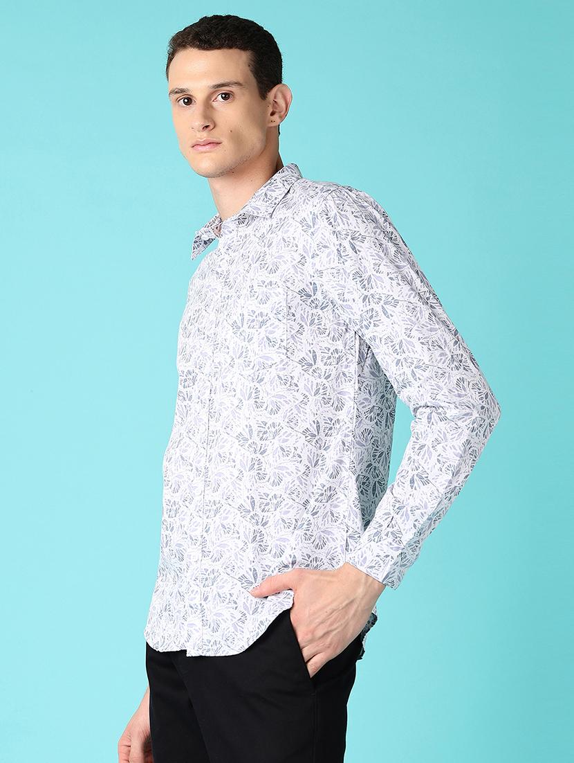men printed collared long sleeves casual shirt - 21572223 - Standard Image - 2