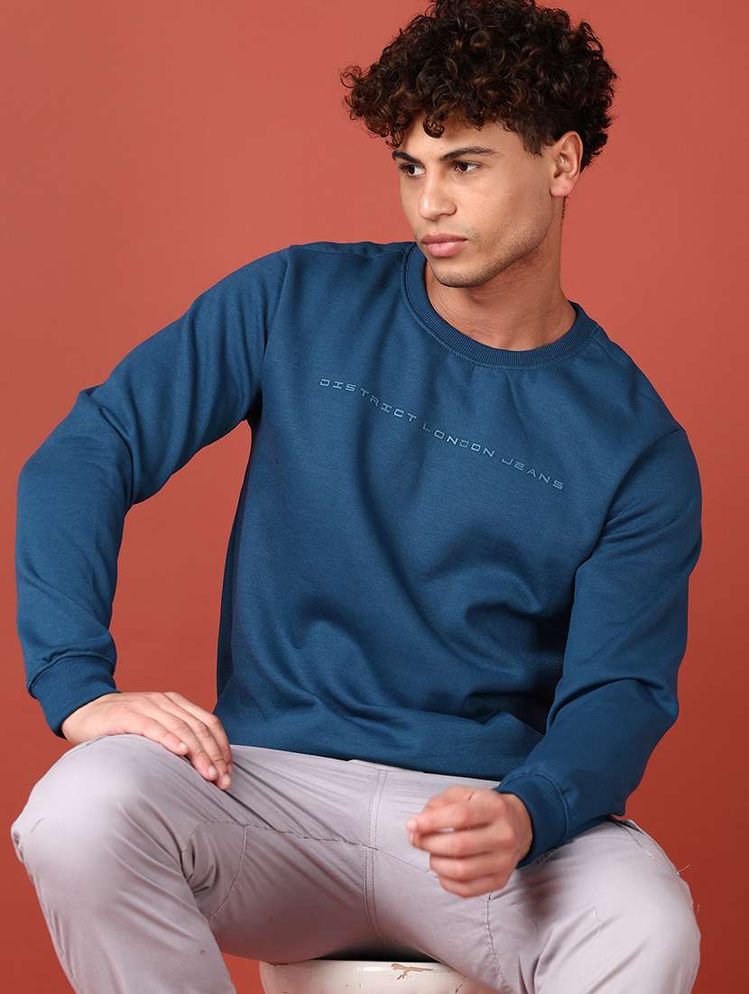 men long sleeves chest print sweatshirt - 21572224 -  Standard Image - 2