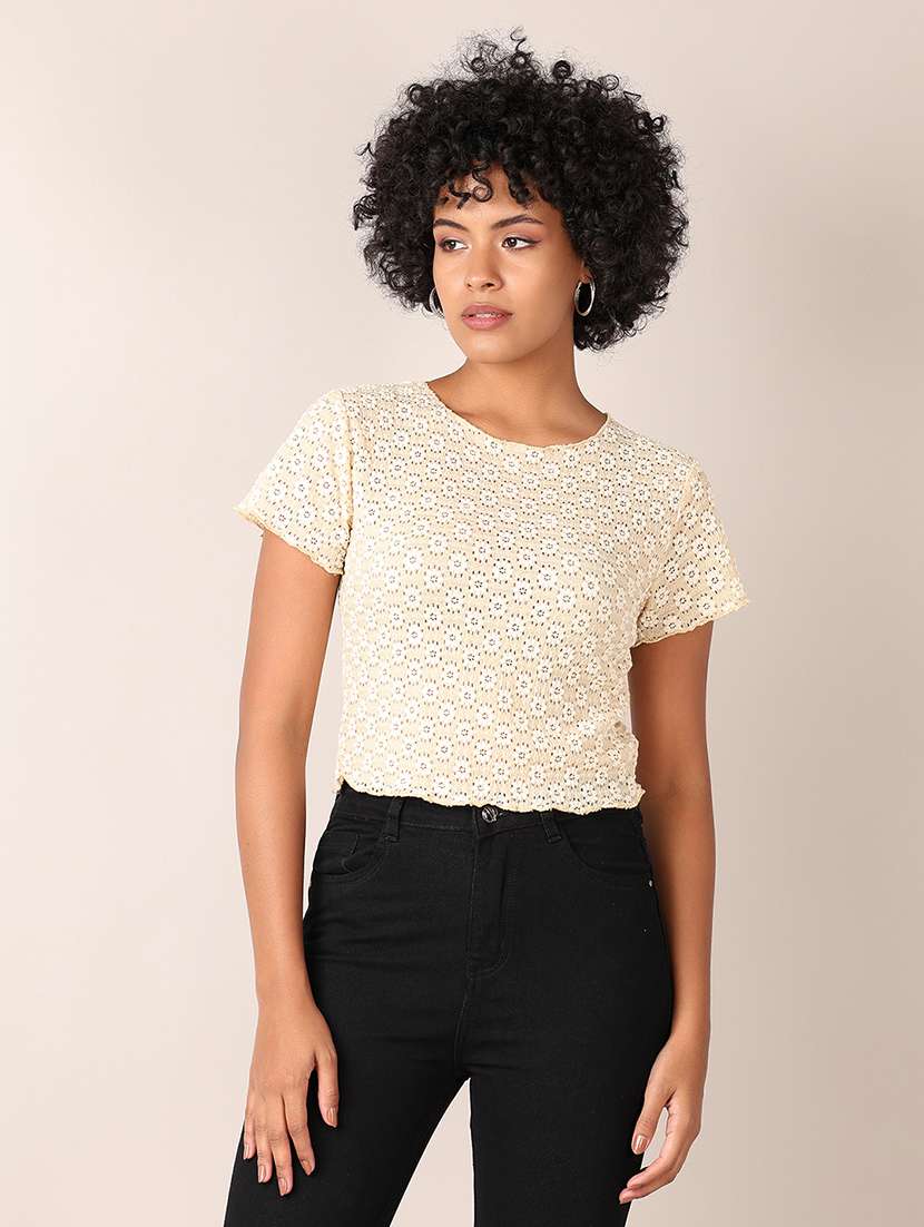 women self designed crop top