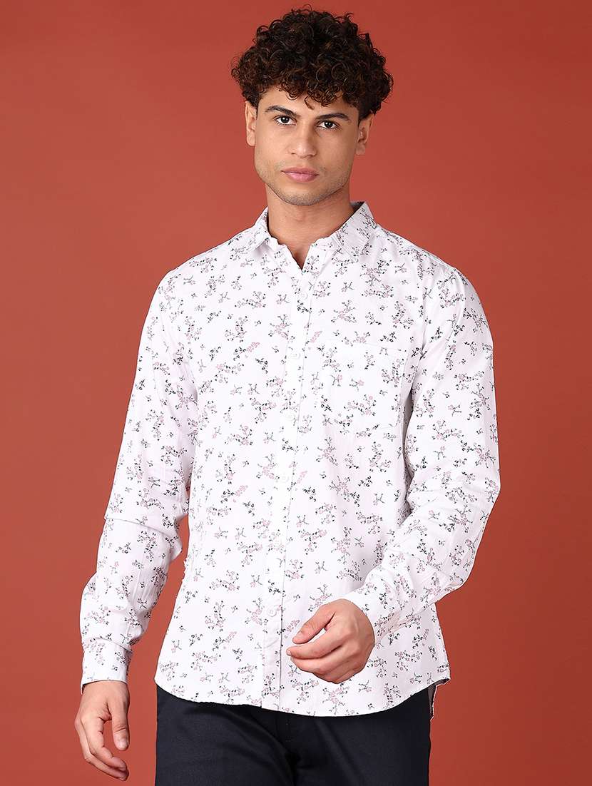 men printed collared long sleeves casual shirt - 21572246 - Zoom Image - 0