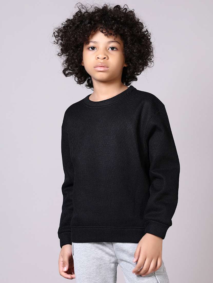 boys solid long sleeve sweatshirt