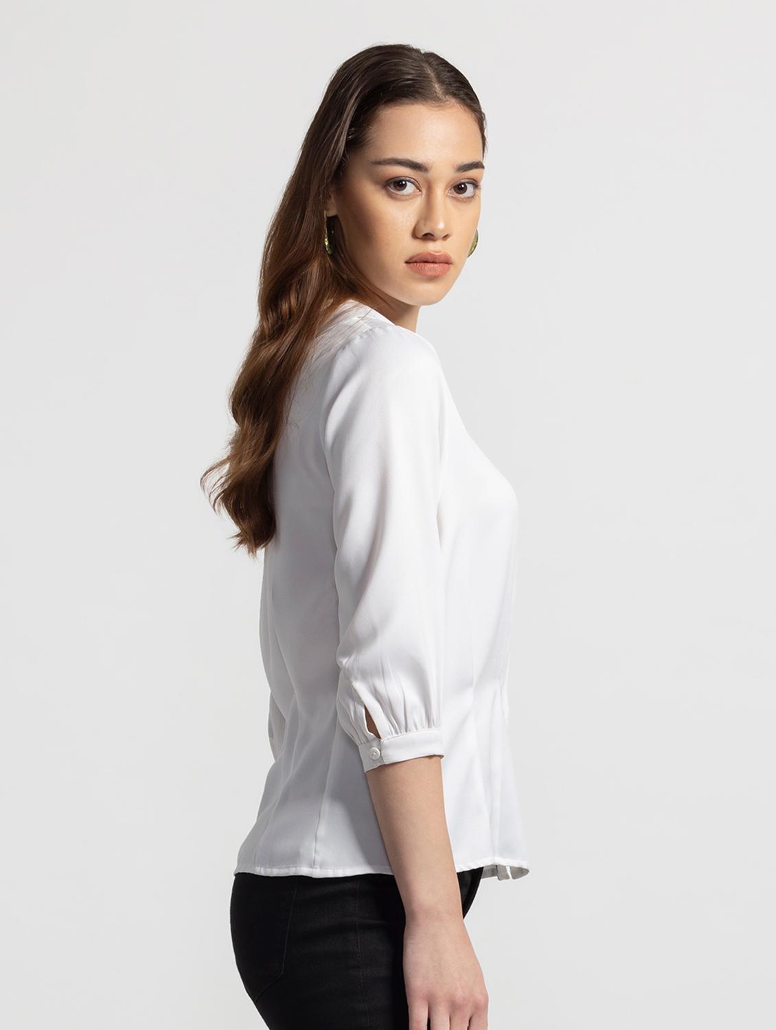 women white solid regular shirt - 21572953 - Standard Image - 2