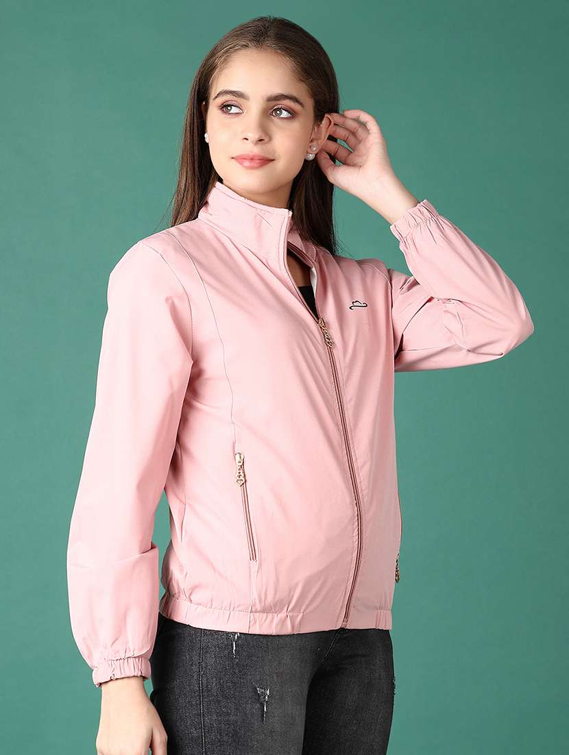 women solid long sleeve windcheater jacket - 21573074 -  Standard Image - 2