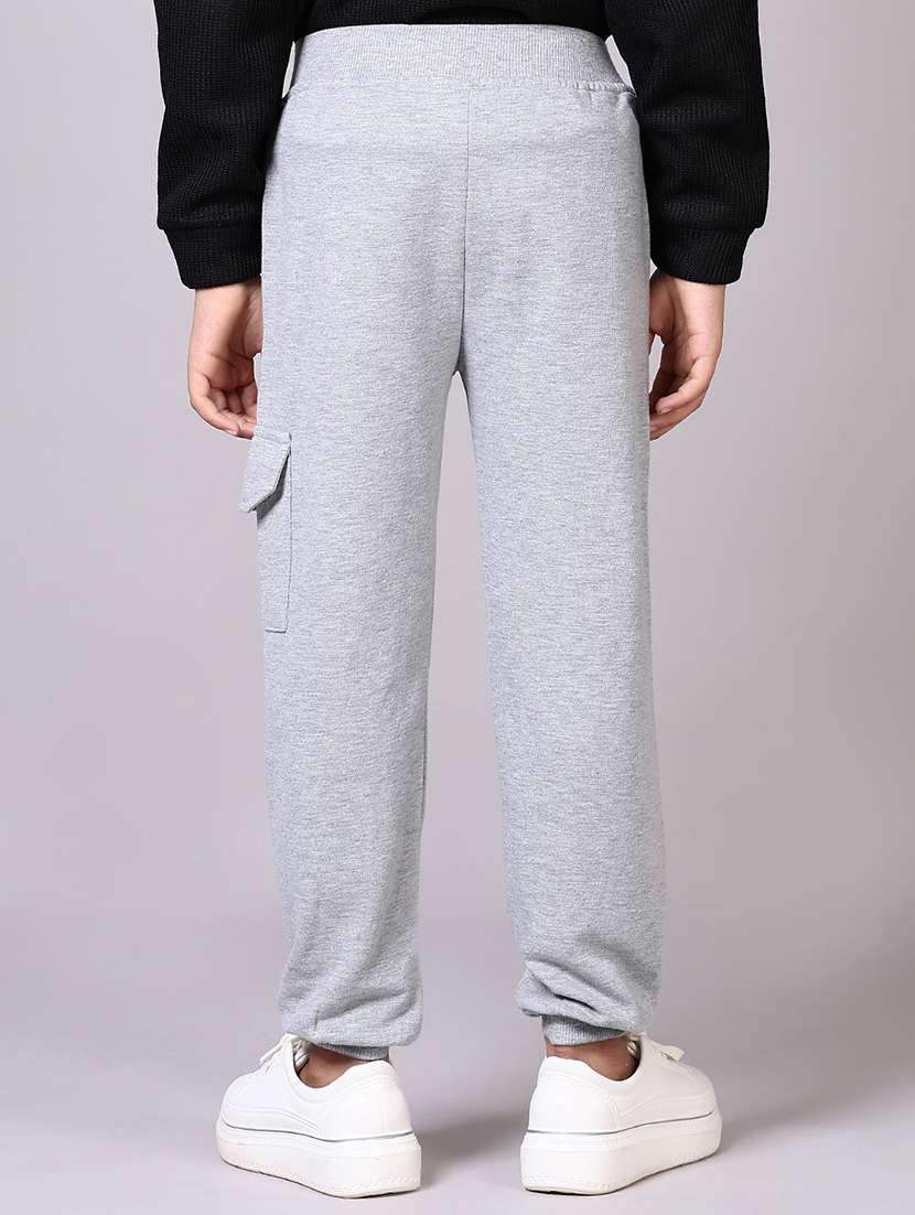 boys grey solid mid rise jogger - 21573118 -  Standard Image - 2