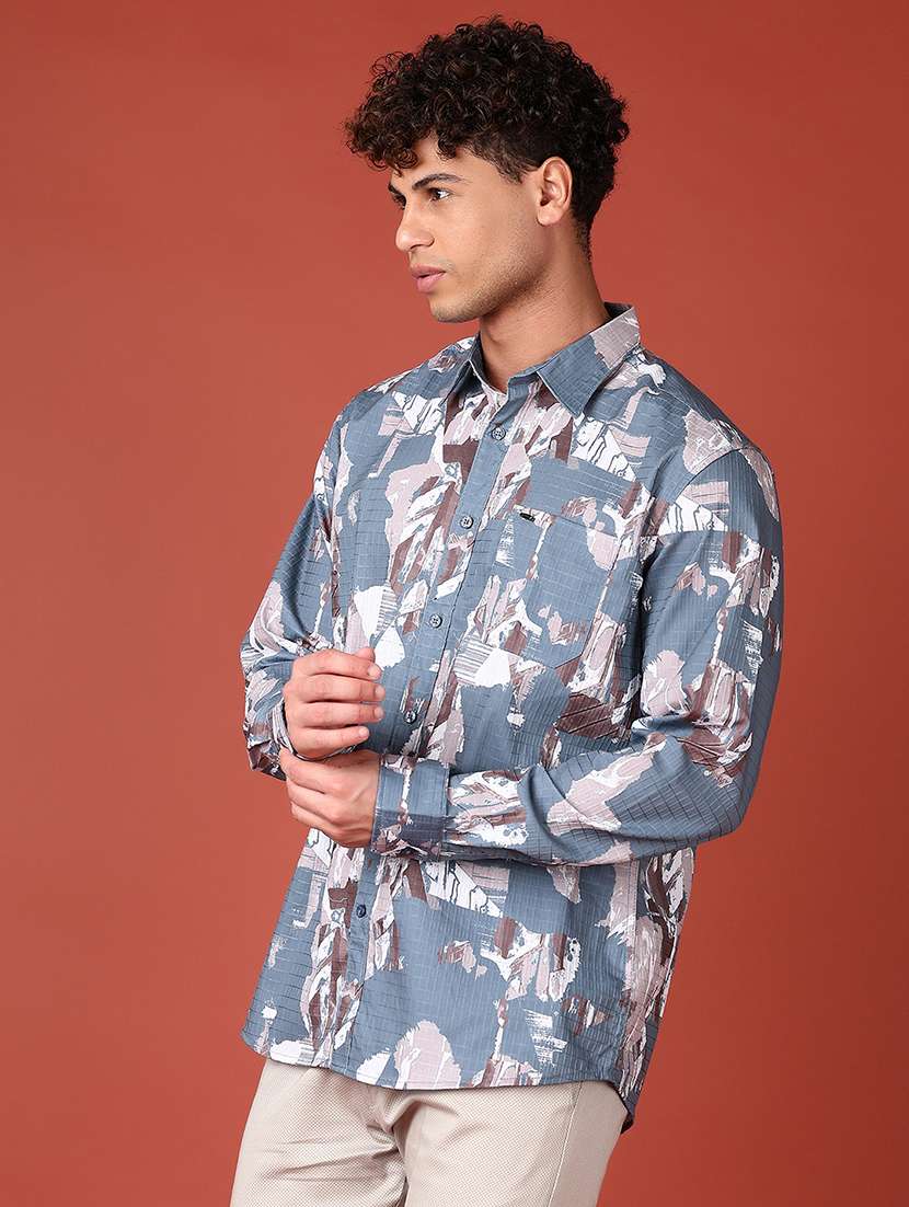 men long sleeves printed casual shirt - 21573134 - Standard Image - 2