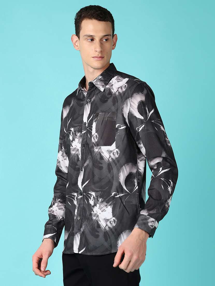 men long sleeves printed casual shirt - 21573135 -  Standard Image - 2