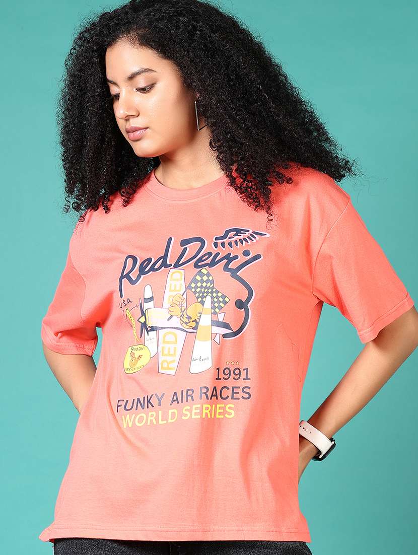 women front print short sleeve t-shirt - 21573152 -  Standard Image - 2