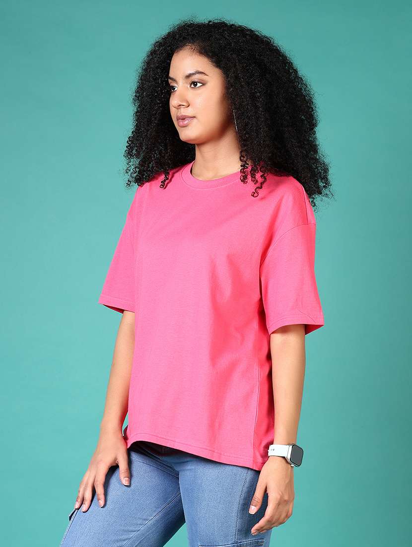women pink back print short sleeve t-shirt - 21573153 -  Standard Image - 2