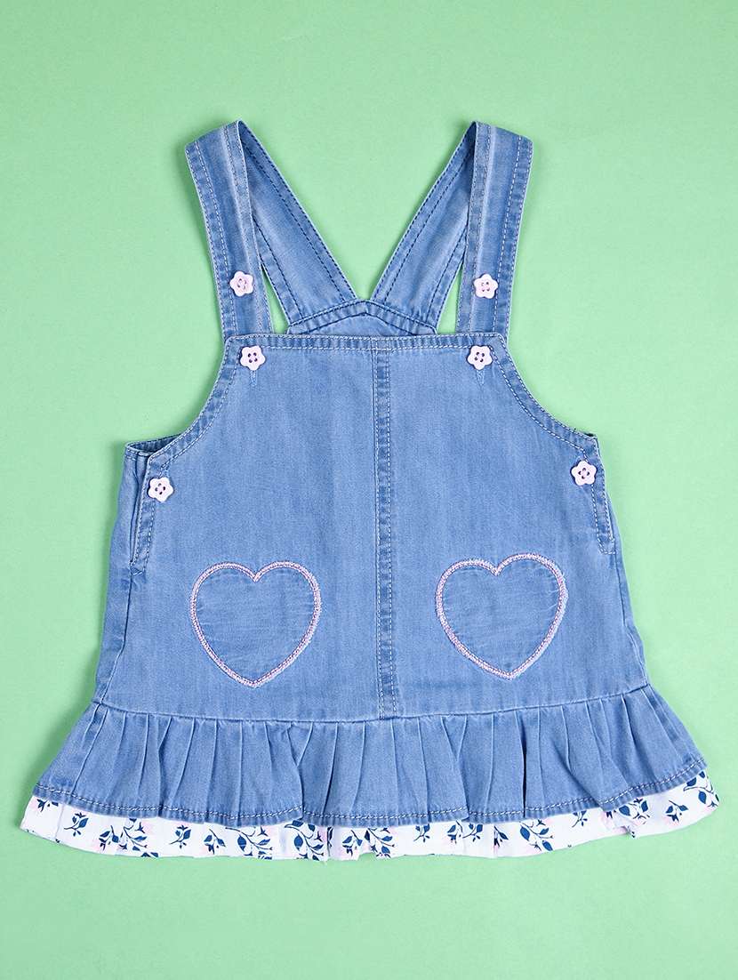 girls embroidered dungarees twin set - 21573258 -  Standard Image - 2