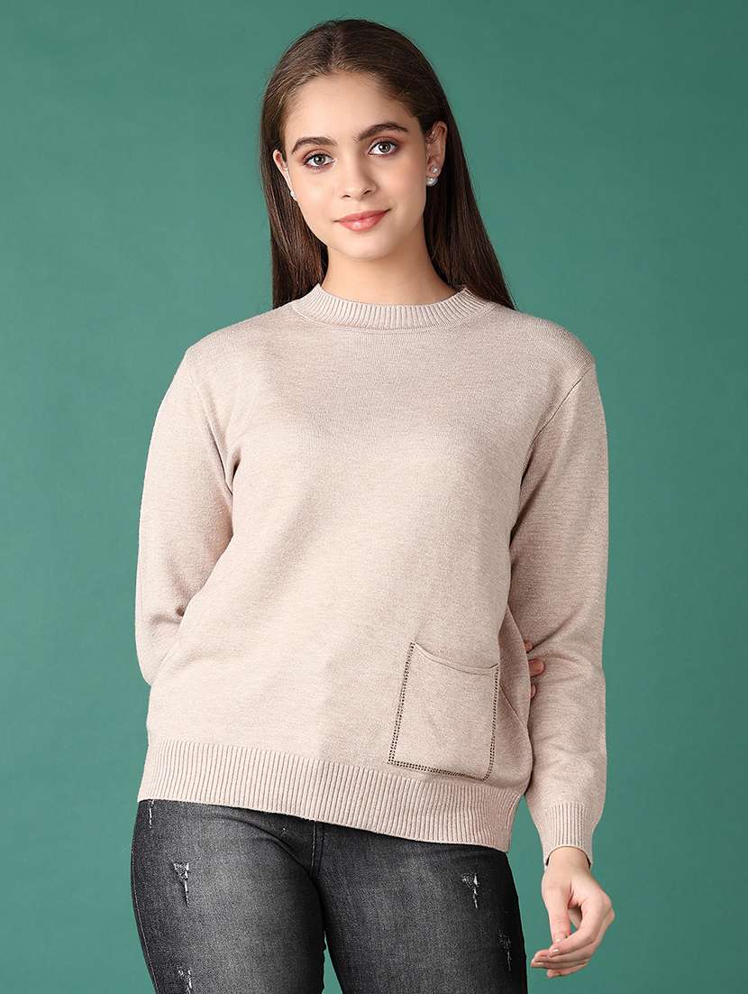 women self design long sleeve pullover