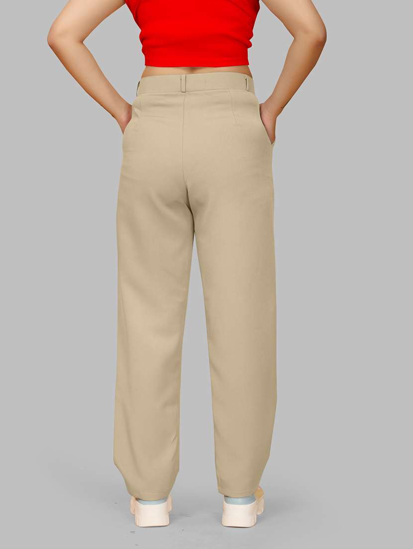 women solid pleated tailored pant - 21573669 - Standard Image - 2