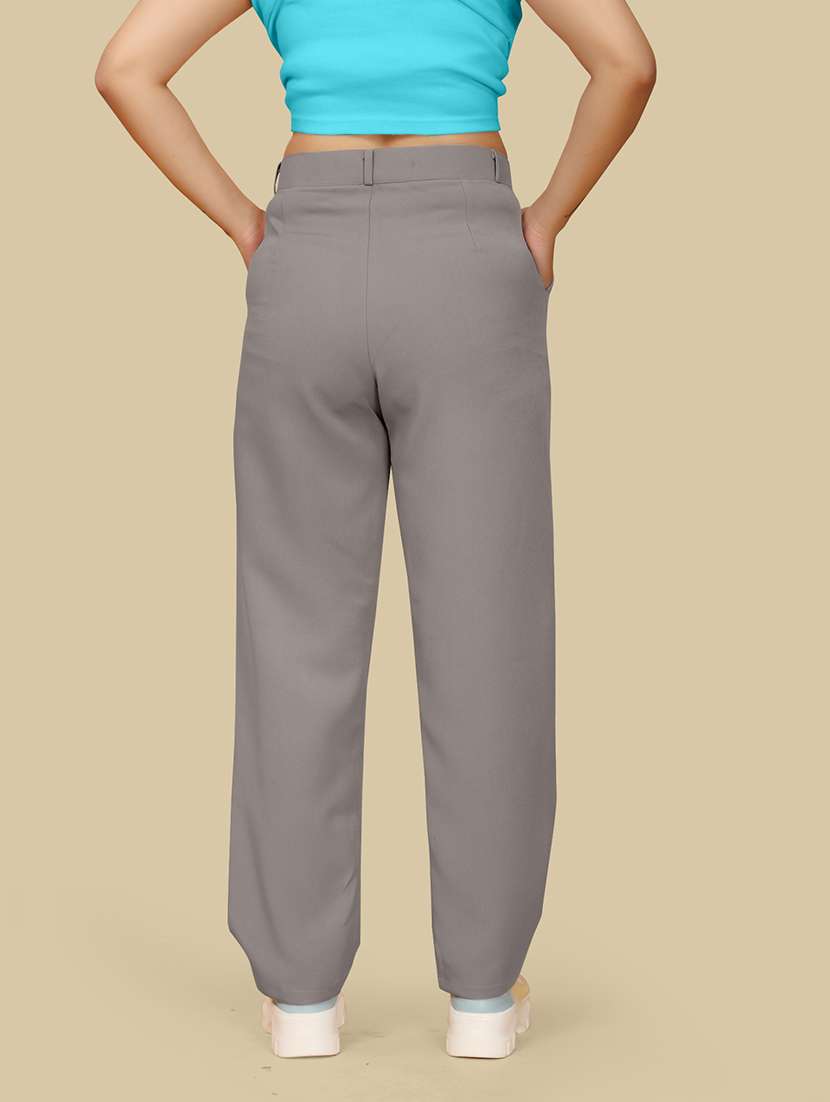 women solid pleated tailored pant - 21573672 - Standard Image - 2