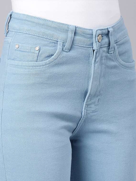 women light blue denim plain jeans - 21573677 -  Standard Image - 7