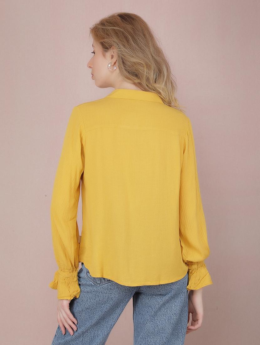 yellow viscose regular shirt - 21573778 - Standard Image - 2