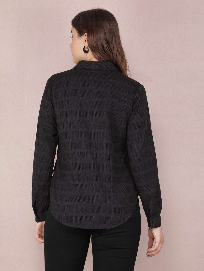 black viscose regular shirt - 21573781 - Standard Image - 2