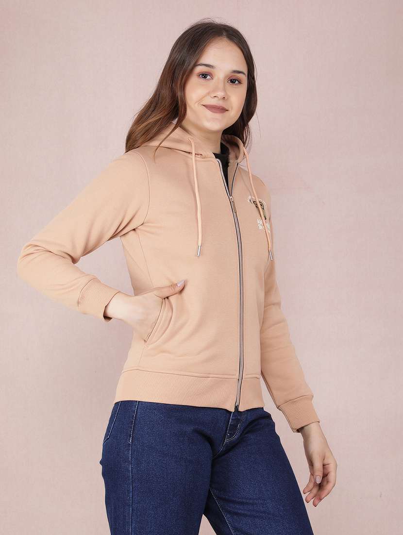 women long sleeves placement print sweatshirt