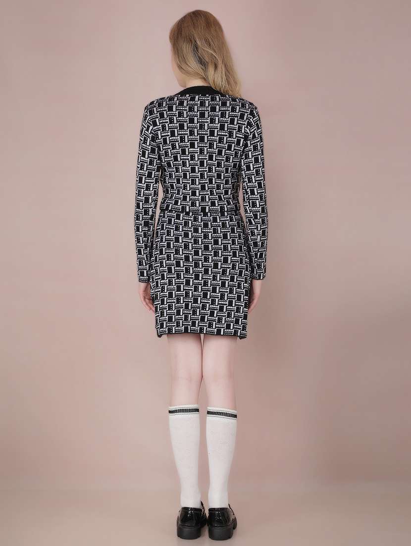 women black self design top and skirt co-ord set - 21573796 -  Standard Image - 2