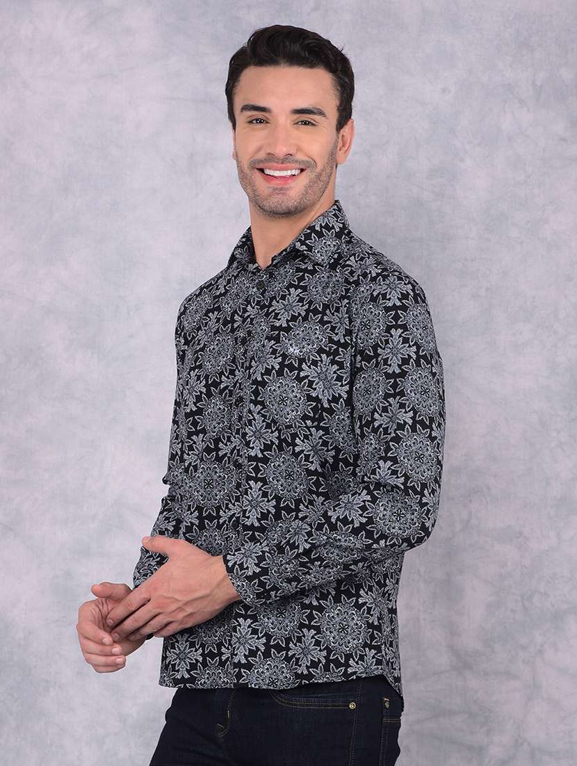 men printed collared regular fit shirt - 21573829 -  Standard Image - 2