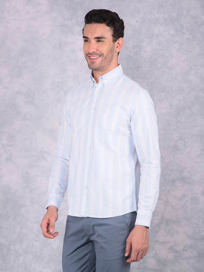 men printed collared regular fit shirt