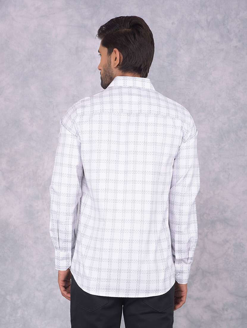 men checkered collared slim fit long sleeve shirt - 21573872 -  Standard Image - 2