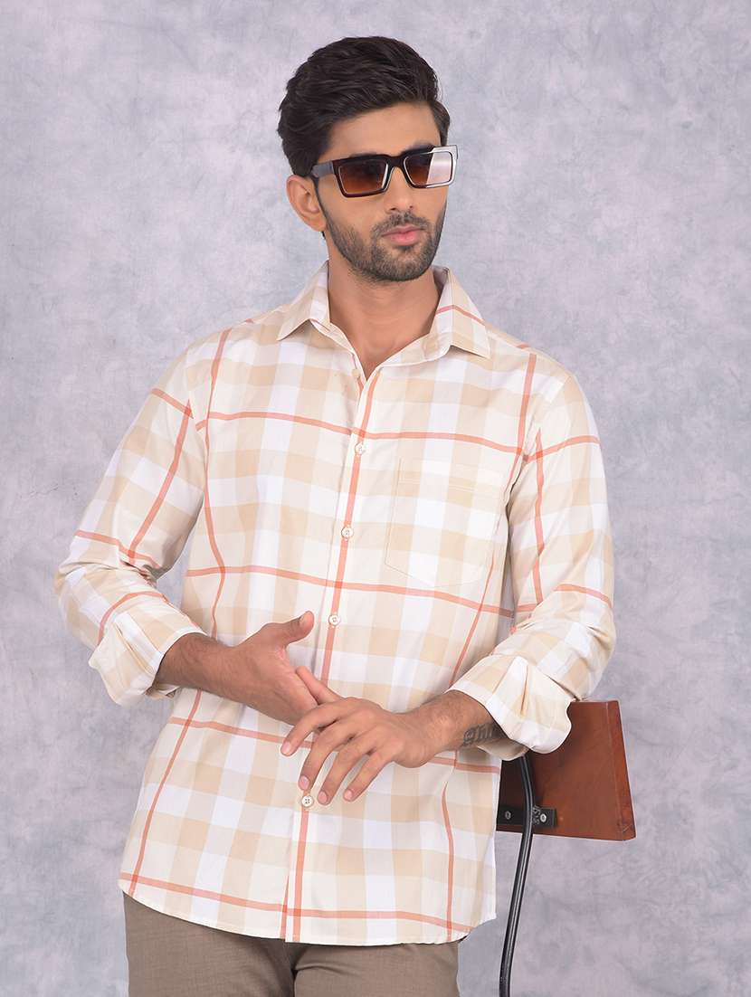 men checkered collared regular fit shirt - 21573903 -  Standard Image - 2