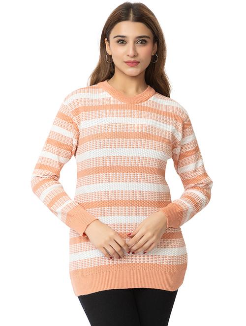 women striped long sleeves pullover - 21574031 - Standard Image - 0