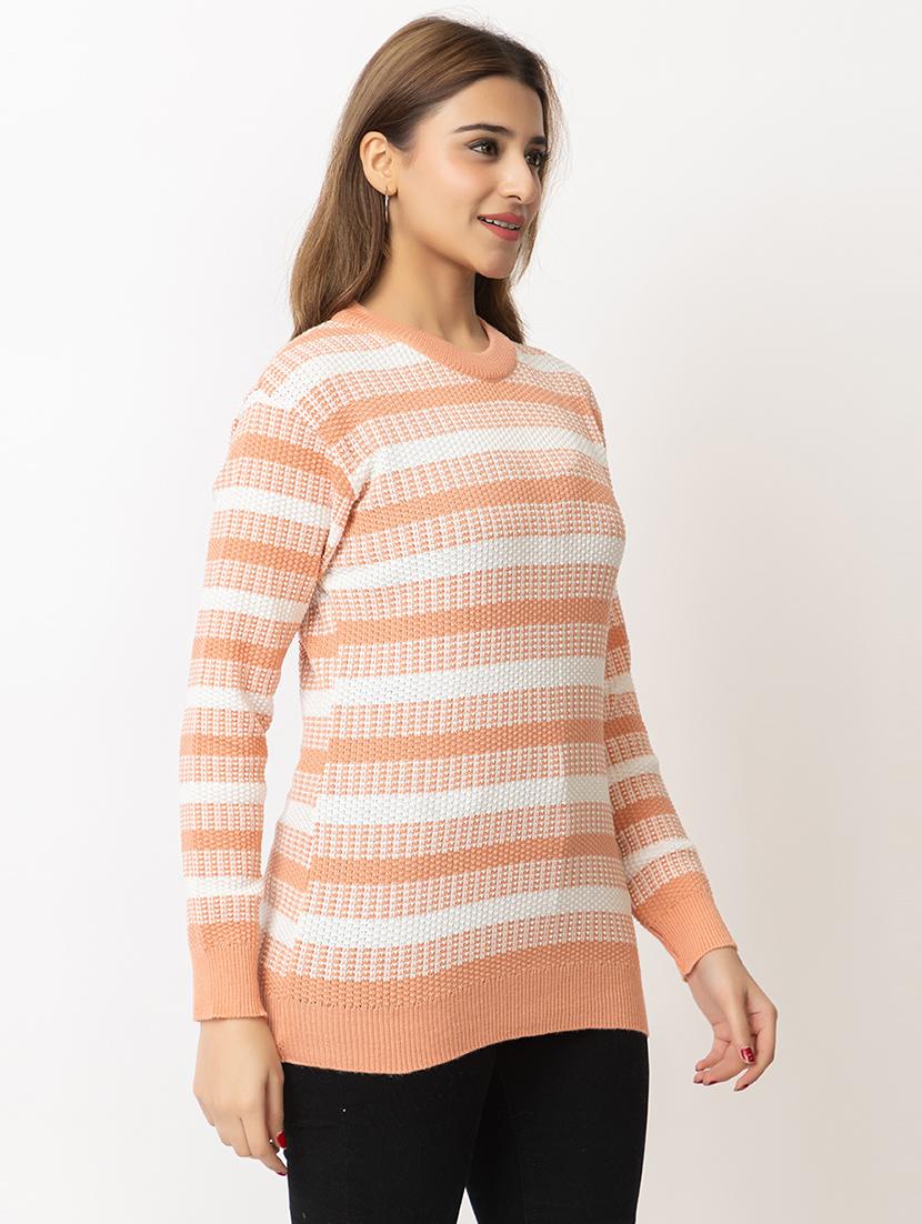 women striped long sleeves pullover - 21574031 - Standard Image - 2