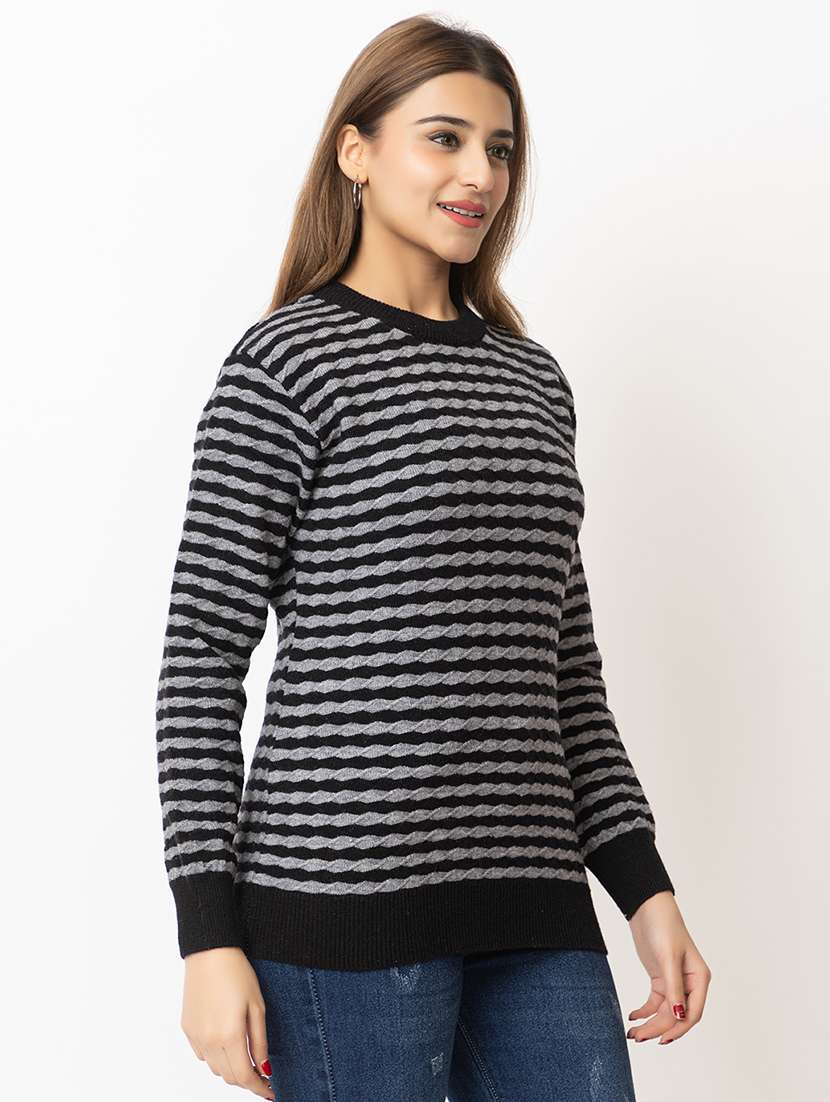 women striped long sleeves pullover - 21574037 -  Standard Image - 2