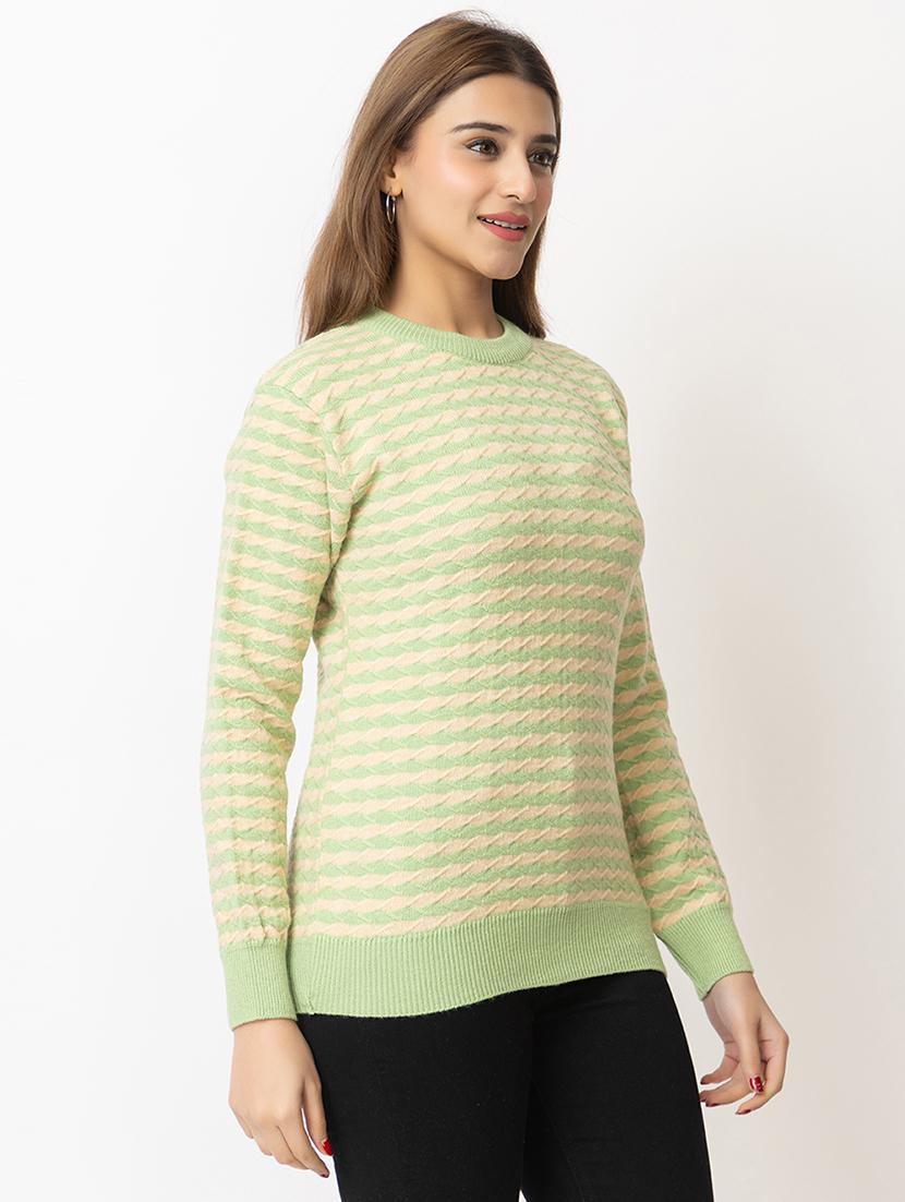 women striped long sleeves pullover - 21574039 - Standard Image - 2