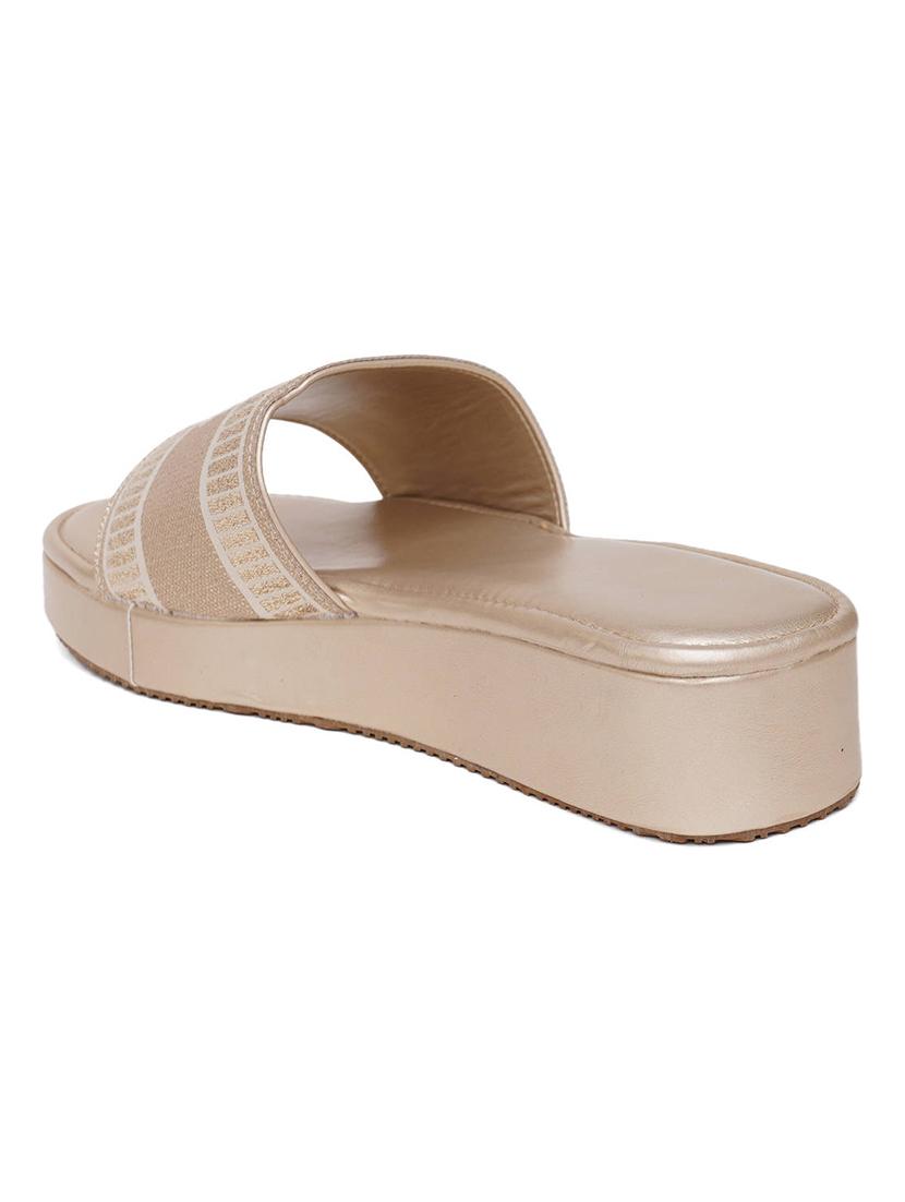 women gold slip on wedge - 21574174 - Standard Image - 2