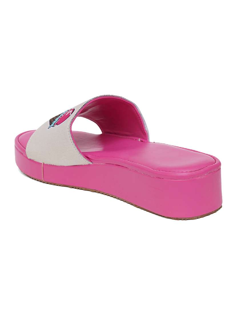 women pink slip on wedge - 21574186 - Standard Image - 2