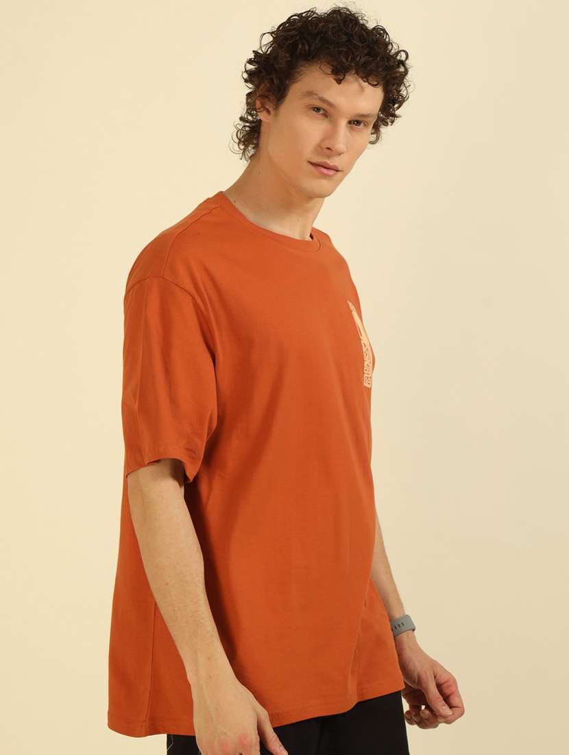 men front & back printed round neck oversized t-shirt - 21574206 -  Standard Image - 2