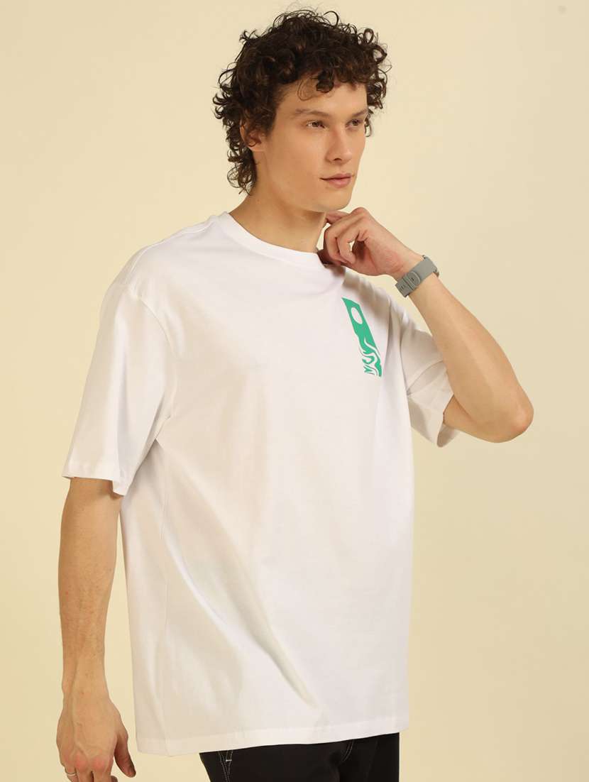 men front & back printed round neck oversized t-shirt - 21574218 -  Standard Image - 2