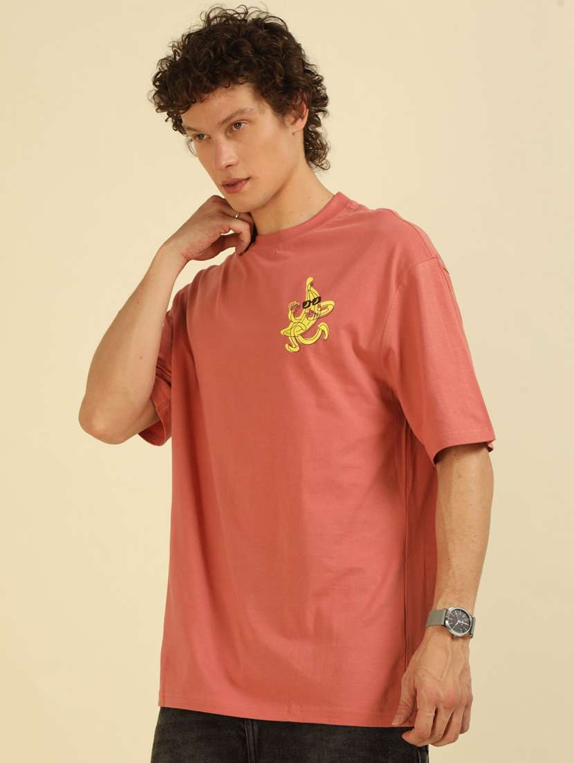 men front & back printed round neck oversized t-shirt - 21574220 -  Standard Image - 2