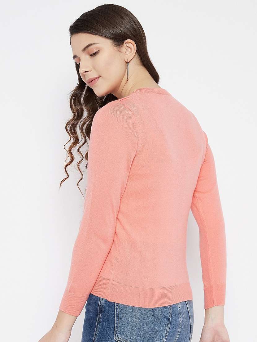 women solid long sleeve cardigan - 21574835 - Standard Image - 2