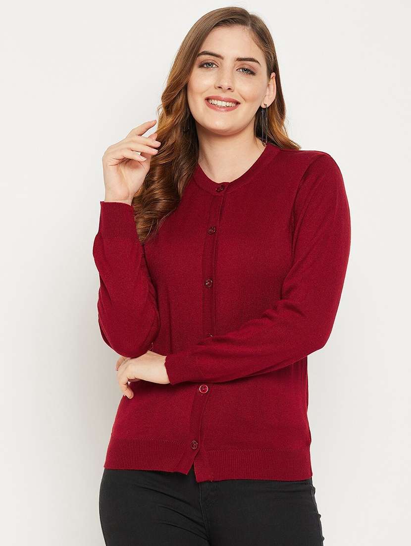 women solid long sleeve cardigan
