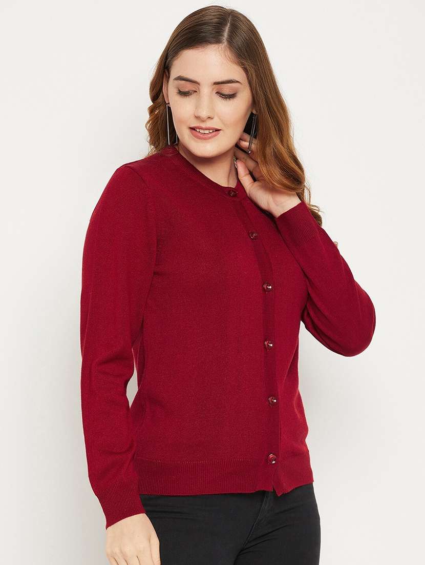 women solid long sleeve cardigan - 21574838 -  Standard Image - 2