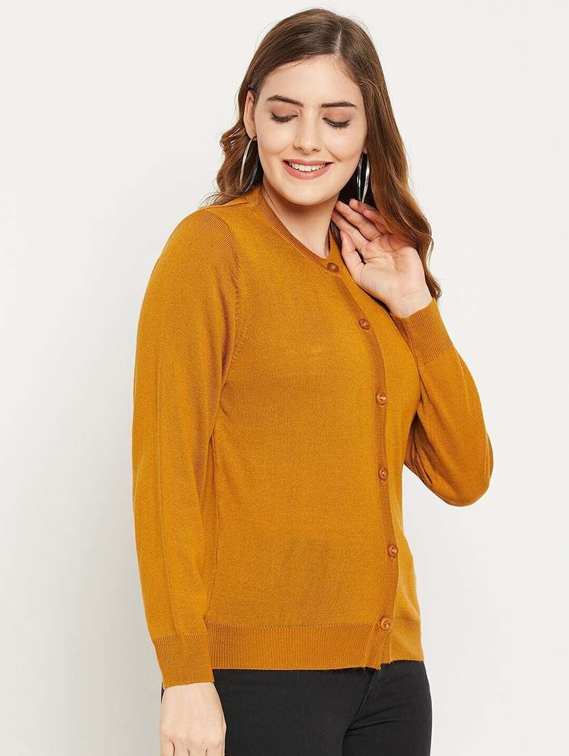 women solid long sleeve cardigan - 21574839 - Standard Image - 2
