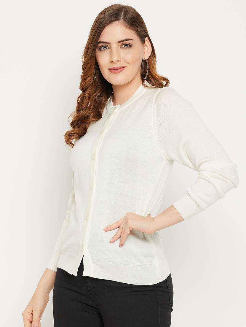 women solid long sleeve cardigan - 21574841 -  Standard Image - 2