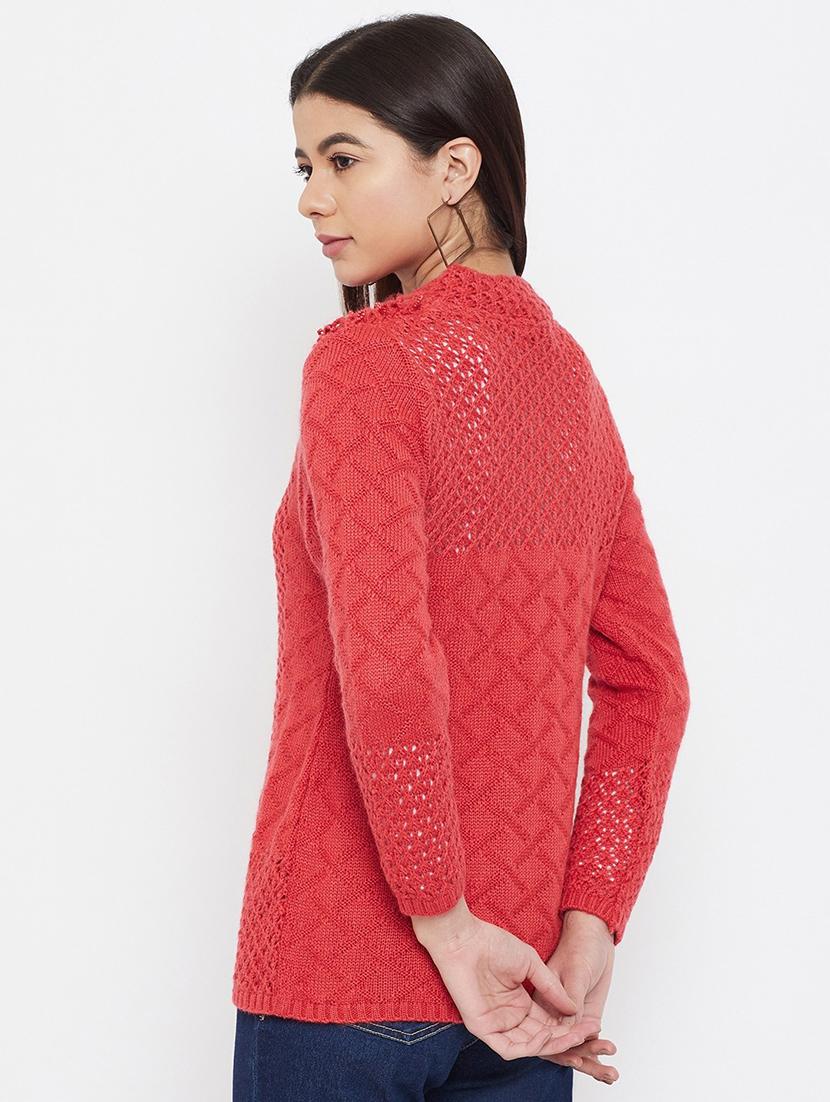 red wool blend cardigan - 21574860 - Standard Image - 2