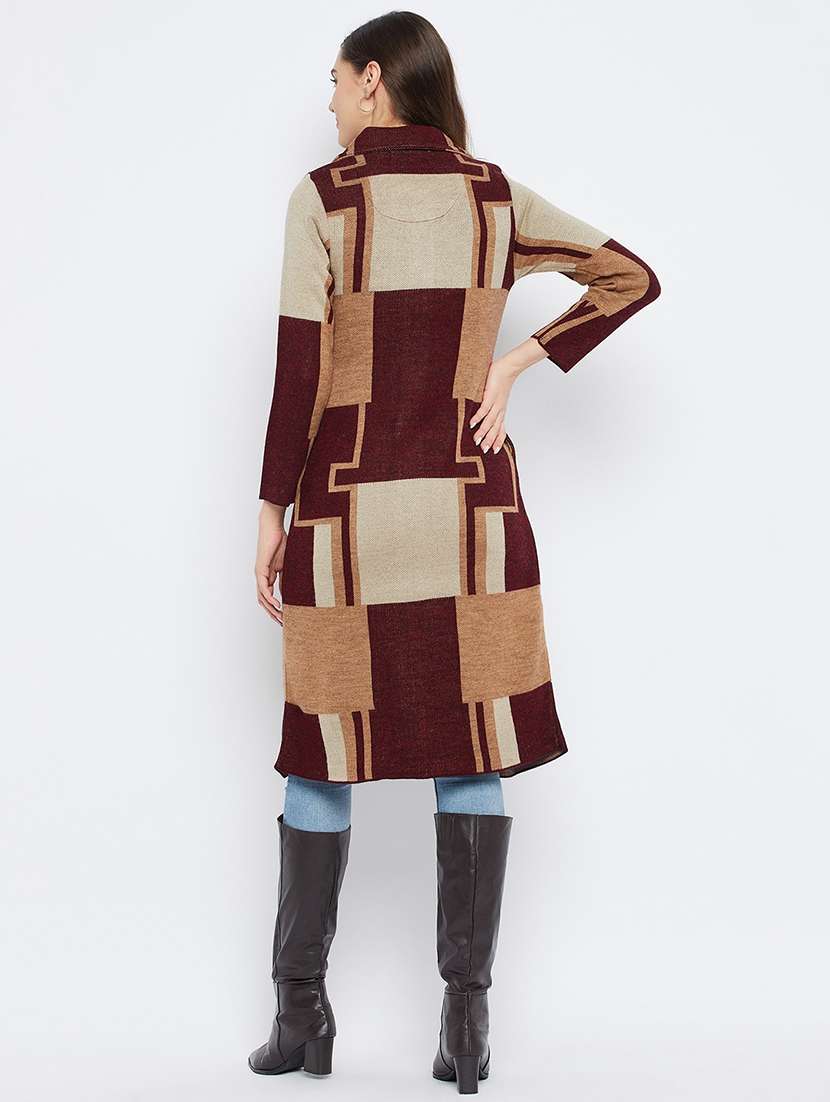 women self designed long sleeve cardigan - 21574869 -  Standard Image - 2