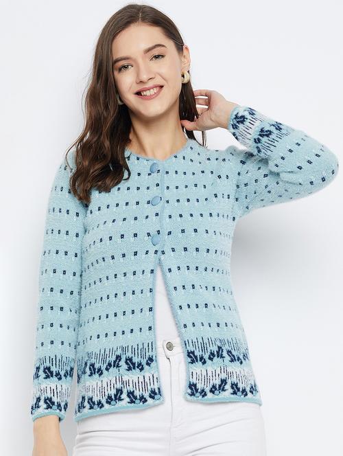 women self design long sleeve cardigan - 21574908 - Standard Image - 0