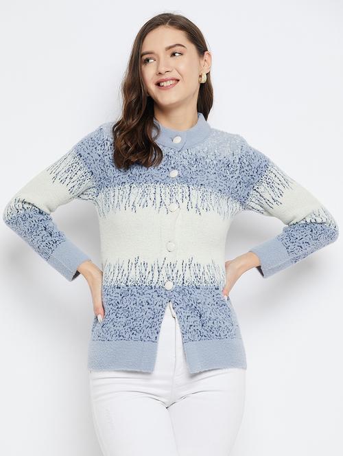 women self designed long sleeve cardigan - 21574910 - Standard Image - 0