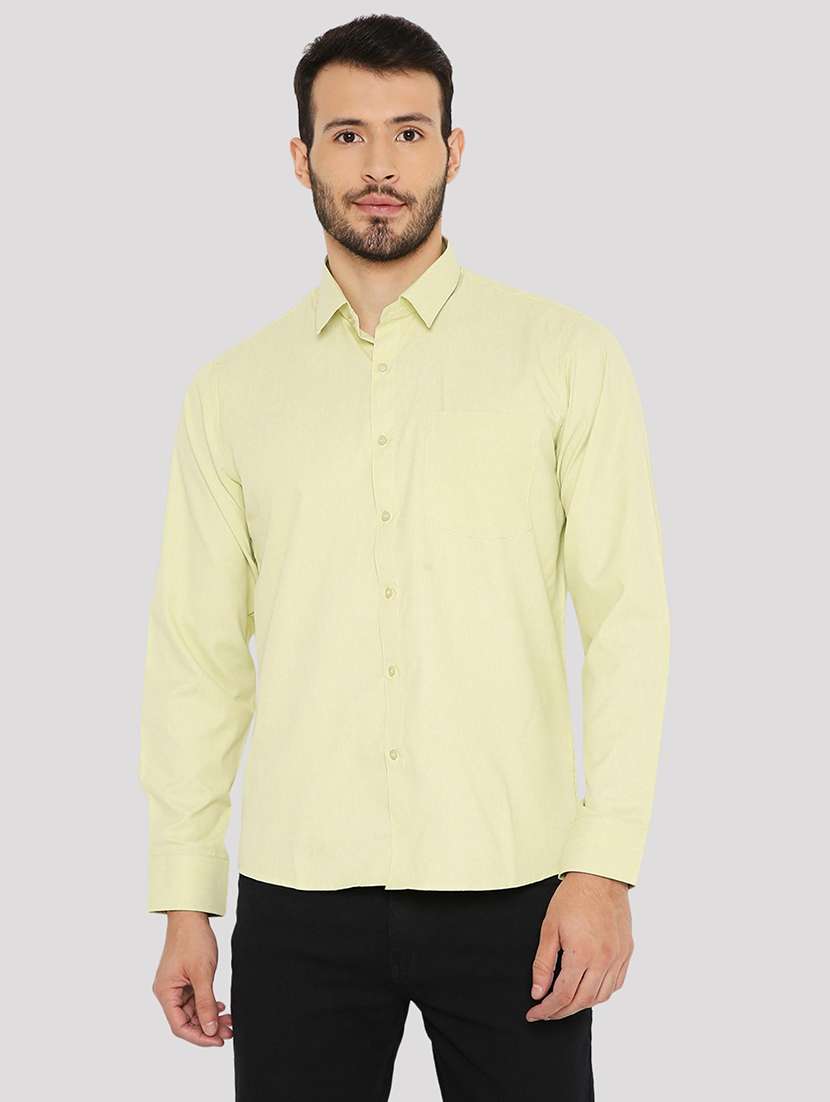 men solid slim fit formal shirt